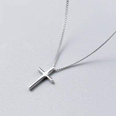 Women's Small Sterling Silver Cross Necklace