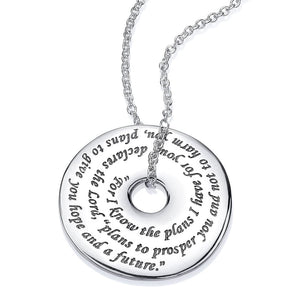 Women's Sterling Silver Disc Necklace For I Know The Plans