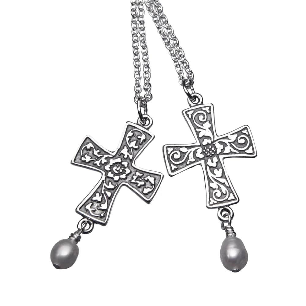 Women's Sterling Silver Renaissance Cross Necklace