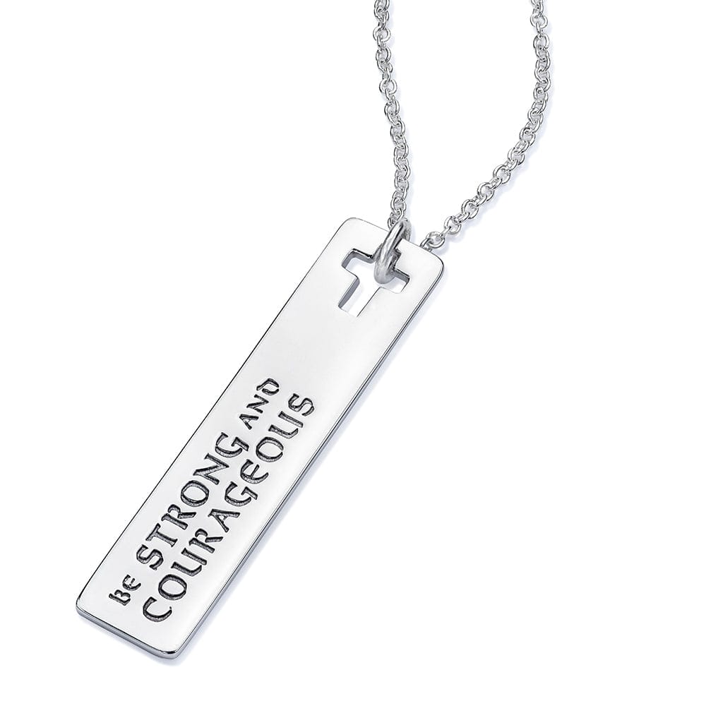 Women's Strong & Courageous Sterling Silver Necklace